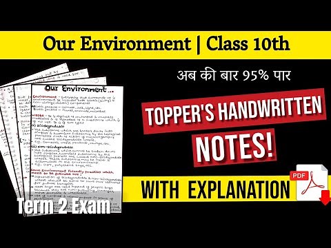 Our Environment Notes of Class 10th with Explanation Term 2 | Toppers Handwritten Notes with PDF