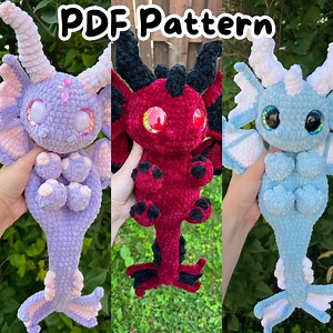 Kailani the Water Dragon / PDF Pattern / Crochet, Amigurumi, Beginner, Mythical Creature - Etsy