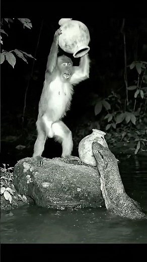 Night Vision Capture: Macaques Perform a Daring Rescue