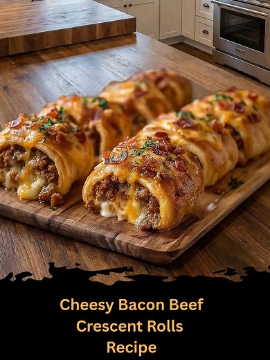 Cheesy Bacon Beef Crescent Rolls Recipe