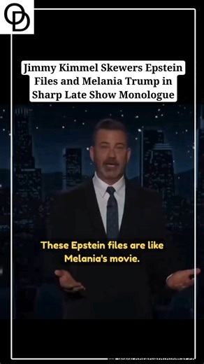 Observer Diplomat on Instagram: "On The Late Show, Jimmy Kimmel delivered a blistering monologue targeting the long-promised Epstein files and Melania Trump, using biting humor to underline public skepticism and political theater. Comparing the unreleased files to Melania’s upcoming movie, Kimmel joked that neither would ever be seen, while quipping that “between this and her marriage, she’s probably the highest paid actress in the world.” He also mocked box office expectations, suggesting the d