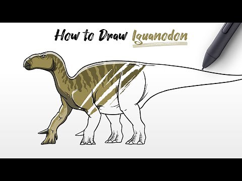 How to Draw Iguanodon dinosaur from Jurassic World Easy Step By Step