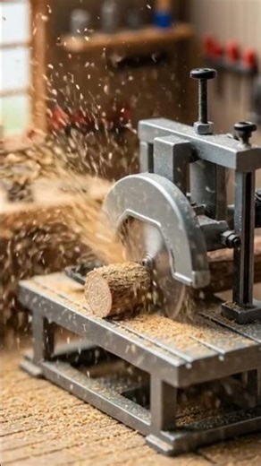 Tiny Sawmill Machine Making Wooden Boards