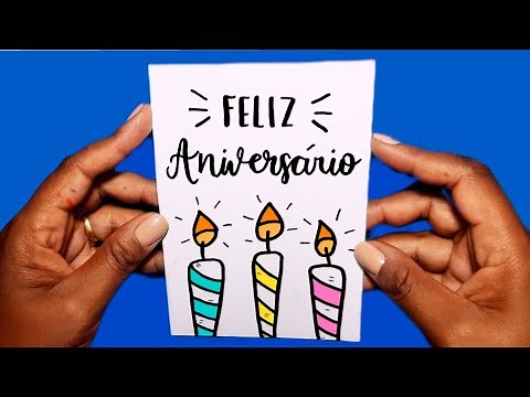 Como fazer CARTÃO DE ANIVERSÁRIO fácil | CARTÃO DE ANIVERSÁRIO | FELIZ ANIVERSÁRIO ❤️ Hellen Chagas