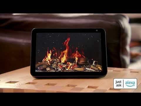 Your Echo Show can become this cozy Fireplace. Just ask: "Alexa, open Ambient Visions"