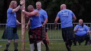 Canadian Jason Baines beats world record in caber toss at Montreal Highland Games