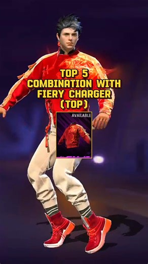 Top 5 combination with fiery charger bundle new top up event#freefire#ffshorts#ffdress#freefirecombo
