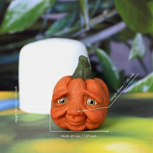 3D Pumpkin Head Silicone Mold, Detailed Whimsical Face Mold for Polymer Clay or Gypsum, Craft Mold for Miniatures and Doll Making No. 270 - Etsy