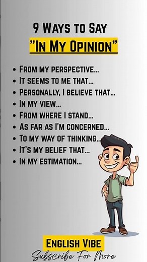 “In My Opinion" Alternatives in English / English Vibe