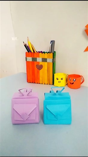 DIY Mini Paper Bag | Paper Crafts for Schools #diy #papercraft #art #creativeideas