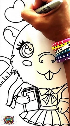 Adorable Capibara vuelta al cole 🎒✏️|Dibujo fácil y divertido para niños|Cute Capybara Mundo Colorín