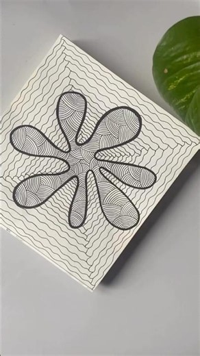 Easy Floral Doodle Pattern 🌸 | Relaxing Line Art Drawing with Black Pen | #shorts