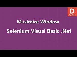 Selenium Visual Basic .Net Maximize Window