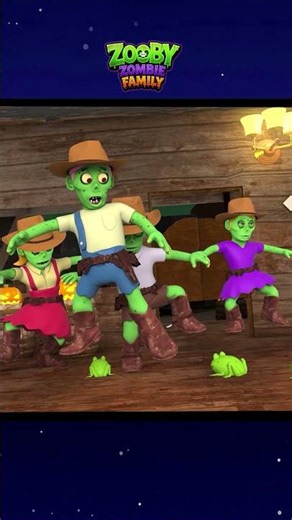 Spooky Cowboy Zombies in Town #shorts #halloweensongs #zoobyzombiefamily