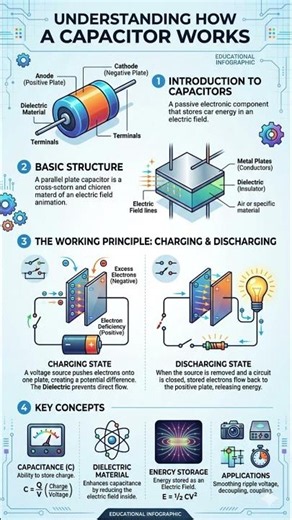 How a Capacitor ACTUALLY Works 🧠🔋 #Shorts #Electronics #Engineering #TechExplained #Science