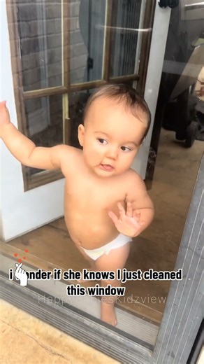 i wonder if she knows I just cleaned this window #happybabieskidzview