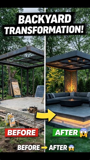 Backyard Construction Transformation You’ll Love♥️♥️ #garden #backyard #construction