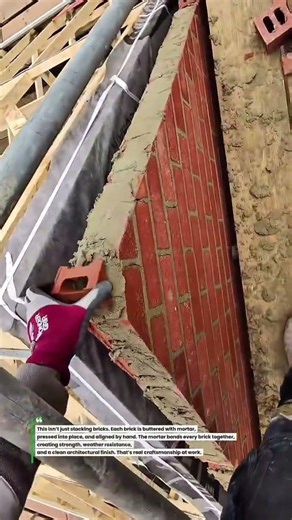 Perfect Brick Veneer Installation #bricklaying #masonry #construction