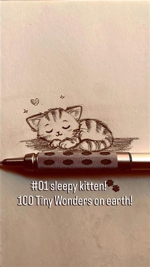 Learn to draw Sleepy Kitten| Ep.01 🐾 #youtubeshorts #viral #cat #fypシ #edit #trollface #troll