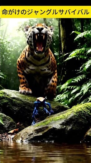アマゾンの猛獣ジャガーから逃げ惑う小さなカエ#アマゾン#カエル#ジャガー#ジャングル#サバイバル#脱出 #野生動物 #自然 #猛獣#スリラー#動物動画#生命力#捕食者#食物連鎖#Amazon#Frog