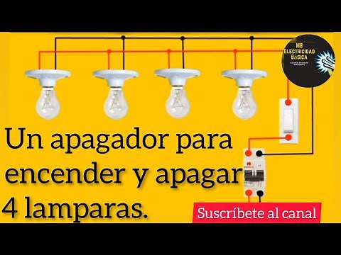 Como conectar un interruptor para 4 lamparas. CONEXIÓN EN PARALELO