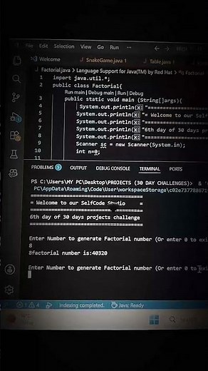 6th days of 30 days projects challenge | java projects ideas for beginners #coding #youtubeshorts