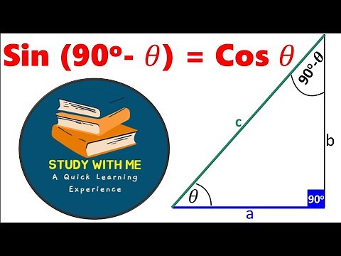 Sin(90-Theta) = Cos(Theta) | Trigonometric Ratios | Sin(90-Θ)=cosΘ | Study with me | Sine 90-Theta