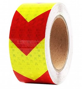 [Hot Item] Arrow Reflective Safety Tape, Reflective Tape Red & Yellow High Visibility Sticker Waterproof Adhesive Reflective Tape Outdoor Marking Tape for Vehicle