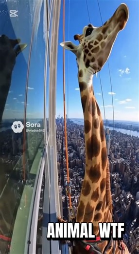 Giraffe Window Bird Poop 😂 #AnimalWTF