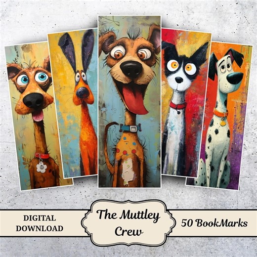 The Muttley Crew Printable Bookmarks, Quirky Dogs, Junk Journal Kits, Scrapbook Digital Download, Whimsical Digital Papers - Etsy Australia