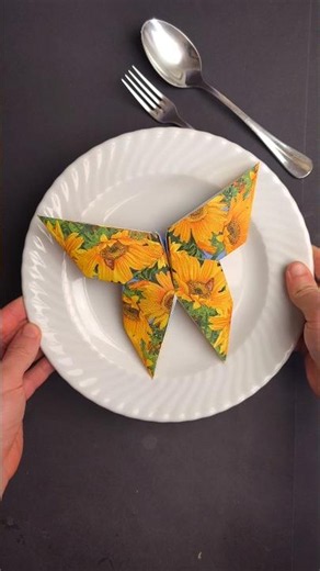 Paper Napkin Butterfly DIY 🤩💥 #origami #diy #napkin