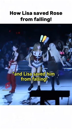 How Lisa Saved Rosé From Falling! Poor Rose 😭 #blackpink #trending #lisa #rose #jennie