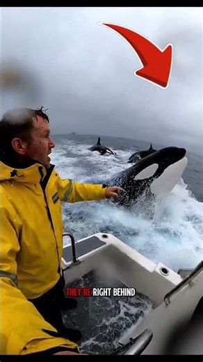 Orca Encounter at Sea First Person Boat Footage