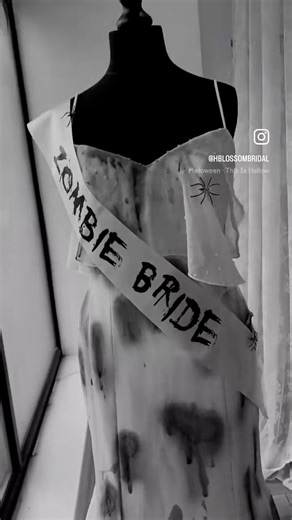 💀 DROP DEAD GORGEOUS 💀 My zombie bride is all ready for her “perfect day” tomorrow! It’s almost Halloween… and I’m dead serious about helping you find your dream wedding dress 🖤 | Honeyblossom Bridal