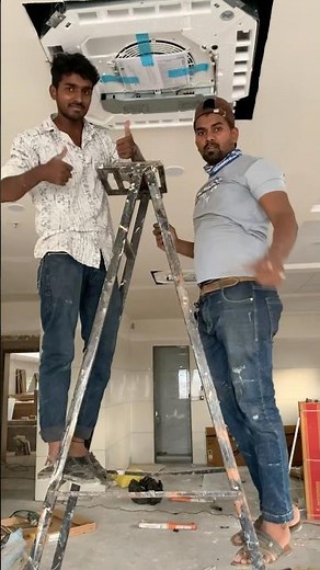 MITSUBHISI CASSETTE AC INSTALLED BY ‪@Zamzam_air_conditioner‬ NASHIK