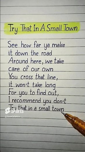 try that in a small town lyrics.