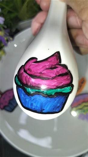 membuat gambar cupcake diatas air #shortvideo #shorts #art #reels #fyp