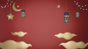 Download 3D red background ramadhan and idul fitri with blank space, suitable for product promotion for free