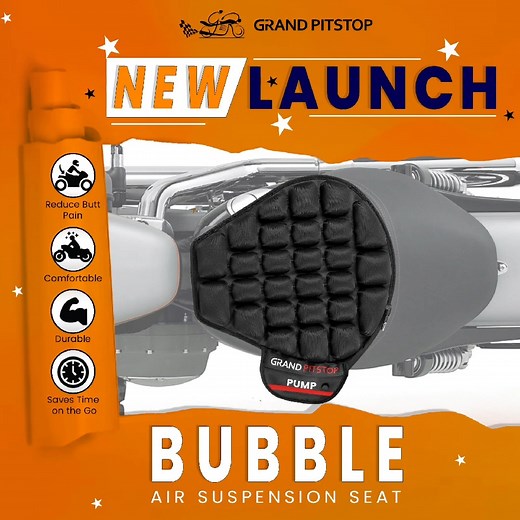 Ride longer, ride better! Introducing GrandPitstop's Bubble Air Seat for ultimate comfort. . . #GrandPitstop #RideInComfort #LongRidesAhead #RideInStyle #airseat #motorcycles #longride | GrandPitstop