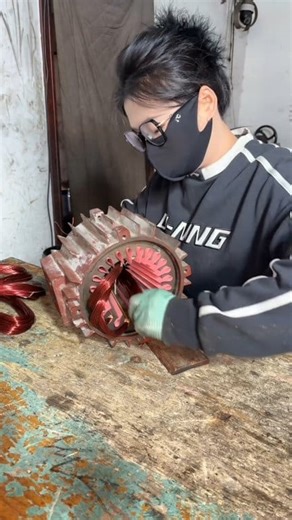 Motor master girl 3 phrase Motor winding #coilrewinding #motorrepair #fbviralreels #electric #motorlife | Motor Masters Girl