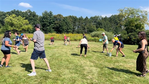 Cool off with water play at 'Camp Aldo'!  Join in the fun during...