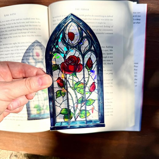 Rose Gothic Window Clear Bookmark | Paper Bookmark | Gift for Booklover | Bookish Gift | Beautiful Bookmark | Fantasy Bookmark - Etsy