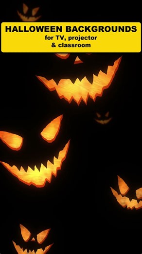 Spooky Halloween Ambience Background 🎃 Evil Pumpkin Faces Glowing in the Dark #halloween