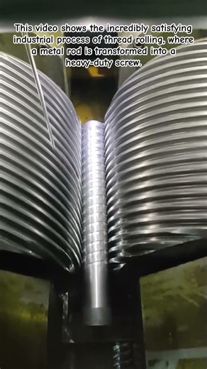 Heavy Duty Precision: Industrial Thread Rolling in Slow Motion #Engineering #Manufacturing