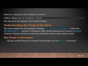 Solving the AttributeError in Django: Understanding Model Field Updates