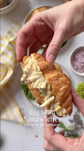 The Ultimate Lazy Day Recipe 💛 Egg Salad Sandwiches #shorts #eggsalad #lunchideas