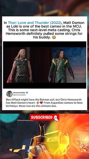 In Thor: Love and Thunder (2022), Matt Damon as Loki is one of the best cameo in the MCU.