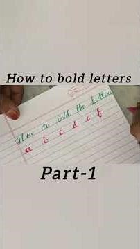 How to bold letters part 1 #calligraphy #boldingletters#caligraphyart#loveforwritting