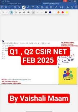 CSIR NET FEB 2025 APTITUDE QUES 1 & QUES 2 DISCUSSION BY VAISHALI MAAM |CSIR NET EXAM