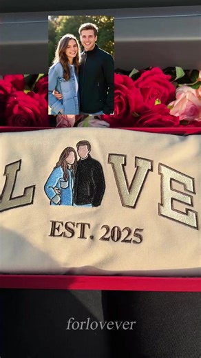 Custom Photo Embroidered LOVE Sweatshirt Design